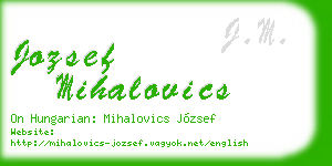 jozsef mihalovics business card